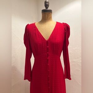 Long Button Up Bias Cut Dress